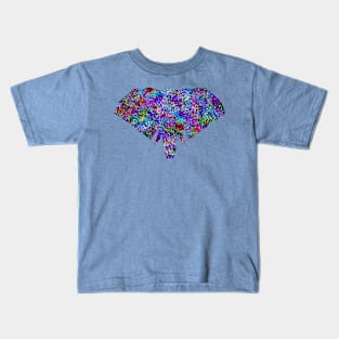 Glam Rainbow Metallic Elephant Kids T-Shirt